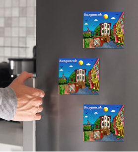 Kuzguncuk Tasarımlı 3'lü Ahşap Magnet