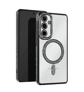 Samsung Galaxy S25 Kılıf Joke Simli Magneticsafe Kılıf - Siyah