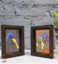 Bk Gift Dekoratif 2'li Doğal Masif Ahşap Çerçeve 15x20cm-57 (Beyaz)