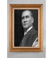 Çerçeveli Paspartulu Atatürk Tablo a139 (Gold)