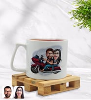 BK Gift Kişiye Özel Sevgililer Karikatürlü Middle Beyaz Kupa Bardak Model 103