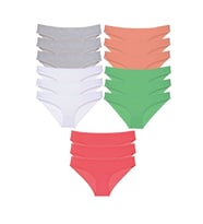 15 adet Süper Eko Set Likralı Kadın Slip Külot Gri Beyaz Pudra Yeşil Fuşya
