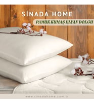 Sinada Elyaf Dolgu Yastık %100 Pamuk Kumaş ile Yakmaz Terletmez