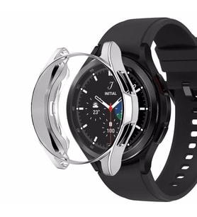 Microsonic Samsung Galaxy Watch 4 Classic 46mm Kılıf 360 Full Round Soft Silicone Gümüş