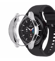 Microsonic Samsung Galaxy Watch 4 Classic 46mm Kılıf 360 Full Round Soft Silicone Gümüş