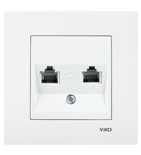 VİKO Karre/Meridian Beyaz İkili Nümeris Telefon Prizi 2 x RJ11 (Çerçevesiz) 90967X33 VİKO