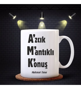 BK Gift Kişiye Özel Azıcık Mantıklı Konuş Tasarımlı Beyaz Kupa Bardak