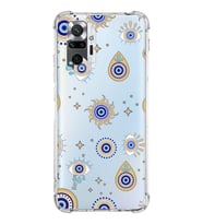 PrintiFy Xiaomi Redmi Note 10 Pro Uyumlu Nazar Boncuğu 5 Baskılı Şeffaf Köşe Korumalı Antişok Kılıf