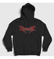 Presmono Unisex Siyah Logo Dismember Kapüşonlu Sweatshirt 438938tt