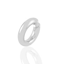 Söğütlü Silver Gümüş rodyumlu sade sıkıştırmalı kalın kıkırdak küpe