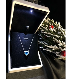 Vog Aqua Swarovski Taşlı Pandora’s Model Kalp Detay 925 Gümüş Sevgiliye,Eşe,Arkadaşa Kolye