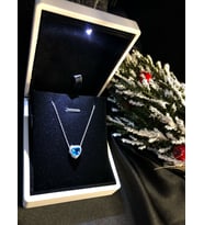 Vog Aqua Swarovski Taşlı Pandora’s Model Kalp Detay 925 Gümüş Sevgiliye,Eşe,Arkadaşa Kolye