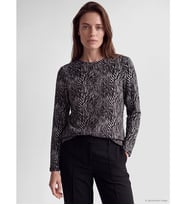 LCW Grace Gri Bisiklet Yaka Desenli Bluz
