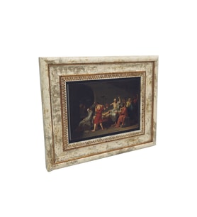 Sokrates'in Ölümü Yağlı Boya (1787 Jacques-Louis David) Baskılı Taş Tablo 20x25