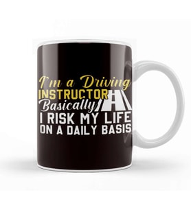 Funny Driving Instructor Teacher School Novice Driver Car Kupa Bardak Porselen