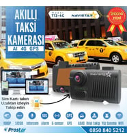 Uzaktan izlemeli 2 Kameralı Wifi GPS 4G Yapay Zeka destekli Akıllı Dashcam Taksi Kamera Sistemi