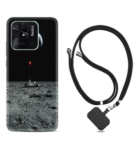 Xiaomi Redmi Note 7 8 9 Pro 10 2022 10 Pro 10S Kılıf Boyun Askılı Silikon Astronoot Red Baloon 1608