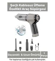 Deluxe Şarjlı Kablosuz 2 Fonksiyonlu Uyumlu Vakumlu El Süpürgesi Üfleme Özellikli Araç Süpürgesi
