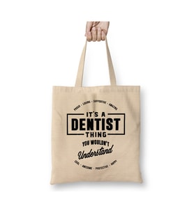 Dentist Diş Hekimi Beyaz Bez Çanta Uzun Saplı Alışveriş Çantası Plaj Çantası