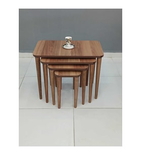 4'lü Mdf Ahşap Zigon Sehpa