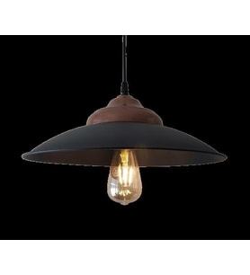 Retro Rustik Bakır Avize Tekli Dekoratif Metal Sarkıt Avize (Burnt Olive)