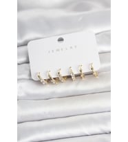 Pirinç Gold Renk Zirkon Taşlı Kadın Küpe Seti TJ-BKP11786