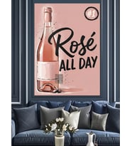 Rose Şarap Günü Poster Dekoratif Kanvas - Mdf Ahşap Tablo