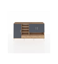 Arges Konsol 8 Raflı 2 Çekmeceli 3 Kapaklı 176x30x99 Çam-Antrasit/Çam