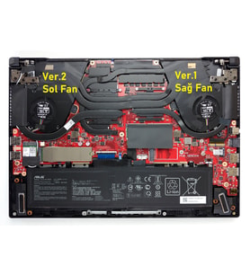 Asus TUF Dash F15 FX516PM-AZ077 ile Uyumlu Fan V2 (Sol Fan) 12V
