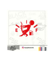 Oto Yakıt Depo Kapağı Sticker Kırmızı 15 Cm