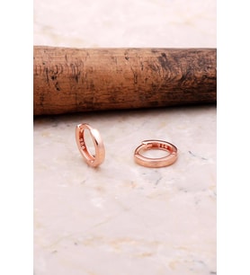 Rose Gümüş 12 Mm Halka Küpe 5145