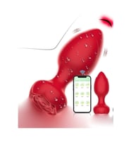 Telefon Kontrollü Full Covered Rubber Rose anl tıkac – Kırmızı