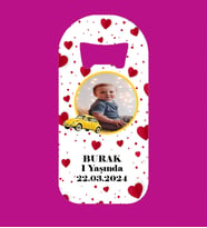 Kişiye Özel Vosvos Resimli Kalpli Magnet Açacak