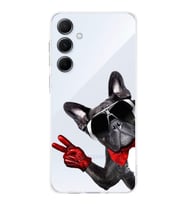PrintiFy Samsung Galaxy A54 ile Uyumlu Köpek 2 Kamera Korumalı Şeffaf Kılıf