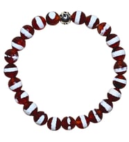 MMİF TİBET AKİK BİLEKLİK %100 DOĞAL TAŞ 8MM UNİSEX KARIŞIK (Kırmızı-Beyaz)