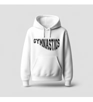 Gymnastics Tasarım Baskılı Hoodie Sweatshirt (Beyaz)