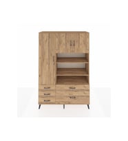 Hyperion Gardrop 9 Raflı 5 Çekmeceli 3 Kapaklı 132x44x195 Çam-Çam