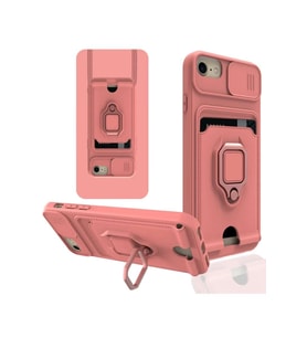 iPhone 7 Kılıf Zuma Kartvizitli Yüzüklü Silikon - Pembe