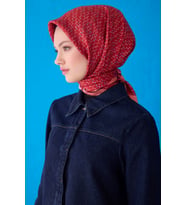 Saf İpek Eşarp 4128D (Twill İpek) (Kırmızı)