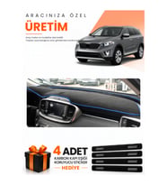KİA SORENTO (2015-2018) Uyumlu Torpido Koruma Örtüsü Oto Kılıfı - Siyah Mavi
