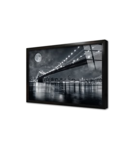 Manhattan Gece Çerçeveli Cam Tablo