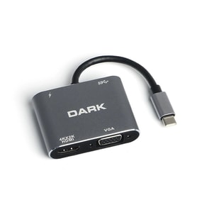 Hytech HY-USBC83 4K@30Hz Gri Metal 2xUSB3.0, 1xUSB
