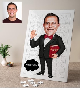 Karikatürlü Avukat Kişiye Özel Puzzle