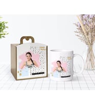 BK Gift Kişiye Özel Ahşap Kutuda İsimli Fotoğraflı Beyaz Kupa Bardak-3