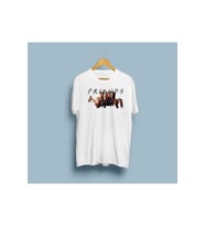 Oversize Friends Logolu ve Karakter Baskılı Unisex T-shirt