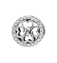 Nur Silver Yonca Model Taşlı Yuvarlak Gümüş Charm NUR-BL09996