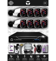 TURKNO 8 Kameralı Pania 8 Dış Kamera Set 100 GB HDD Full HD Gece Görüşlü Güvenlik Kamerası Sistemi