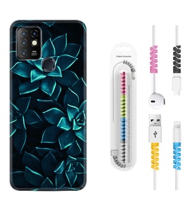 INFINIX Hot 8 9 10 11S Hot 10 Play 10T Kılıf Kablo Koruma Spiral Silikon Mistik Çiçekler 1650