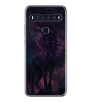 TCL 10L 10 Plus 10SE 20E 20SE 30SE L7 Kılıf Desemli Silikon Black Purple Wolf 1791