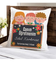 Kişiye Özel Anaokulu Öğretmeni İçin Hediye Yastık